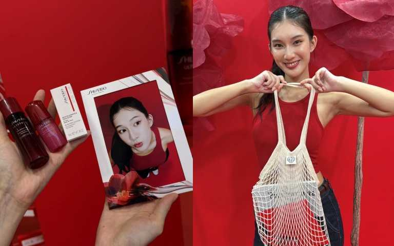 預約參加活動（預付500元可全額抵用當日消費）可體驗完整流程，並獲得「訂製紅妍美妝組」乙份；(右)攝影體驗區：打卡「我最上鏡」凸面鏡牆與國際風格街景牆，提供專業攝影服務，留下獨一無二的照片紀錄。（圖／黃筱婷攝）