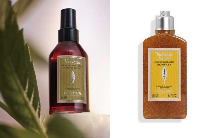L’OCCITANE 馬鞭草居家織物香氛噴霧100ml/1,180元;L’OCCITANE 果漾馬鞭草去角質沐浴膠250ml_NT.900(圖/品牌提供)