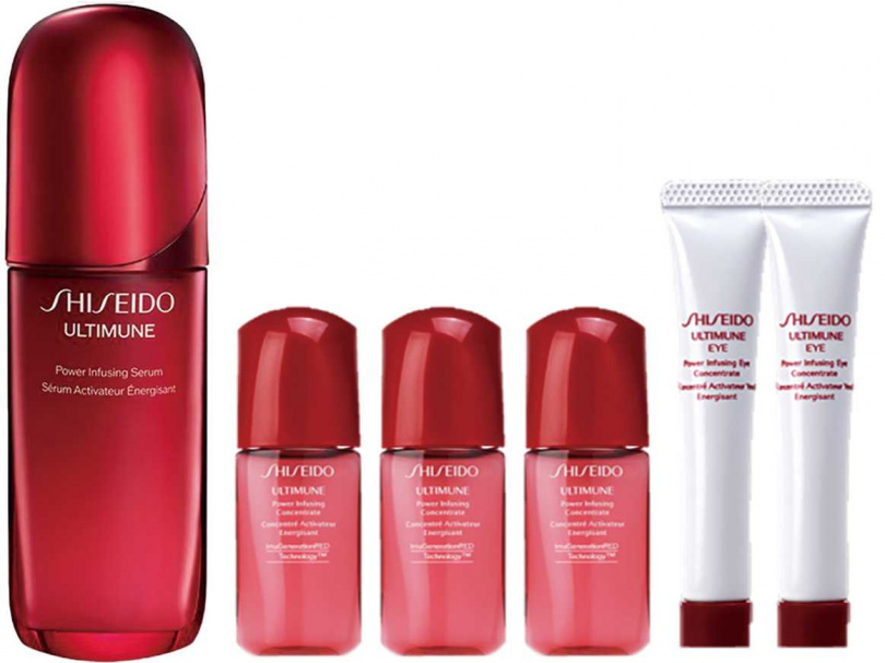 SOGO復興館初一限定: SHISEIDO國際櫃 神級小紅美顏開運加碼組 價值11001元、優惠價5600元(限量30組)(圖/業者提供)