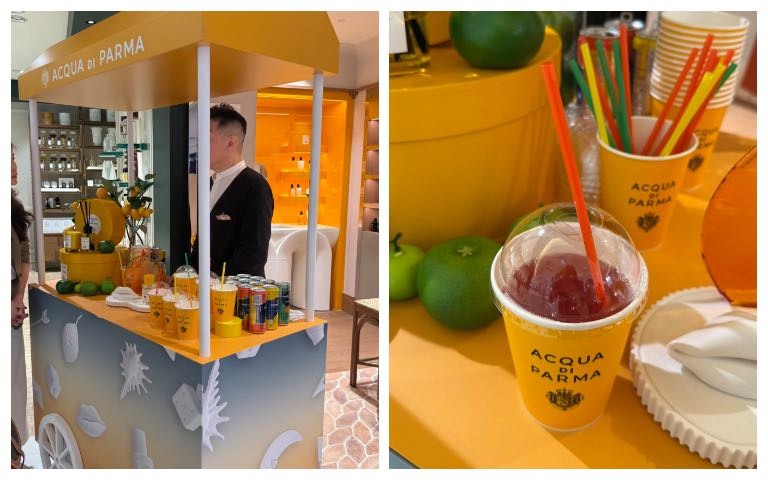 adp早安義式氣泡飲香氛巡迴車，只要來這邊購買不限金額，就提供檸檬、甜橙、西柚與柑橘紅石榴風味氣泡飲，讓你享受義大利下午茶的氛圍。（圖/tingting攝）