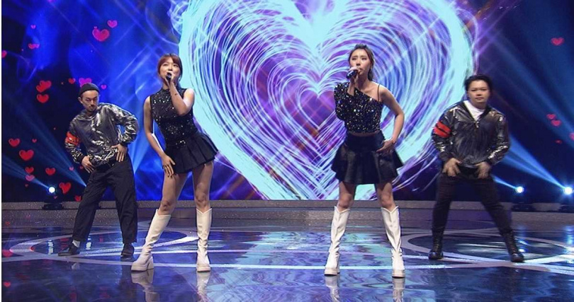 翁鈺鈞（左）難得穿短裙又秀舞技，令大家非常驚艷。（圖／中視提供）