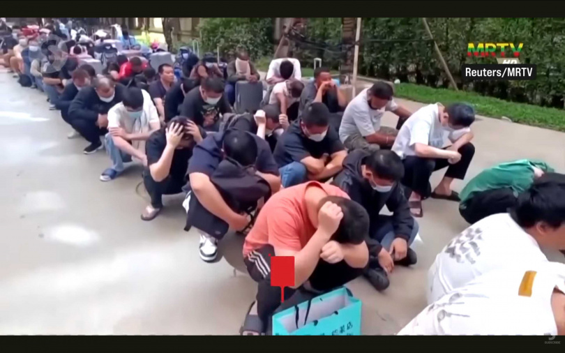 超過1000名外籍嫌犯遭到緬甸當局逮捕。（圖／翻攝自youtube／The Star）