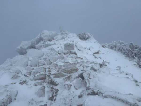 玉山下雪一片白。(圖/中央氣象署提供)