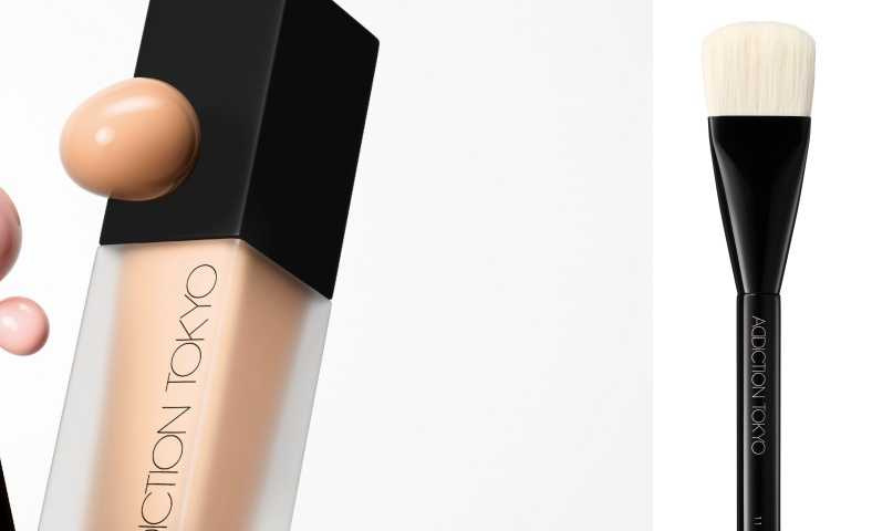 ADDICTION THE FOUNDATION CONFIDENT FIX完美柔霧耀顏粉凝霜 30ml / 1,650元、FOUNDATION BRUSH 11完美服貼粉底刷 / 1,650元。（圖／品牌提供）