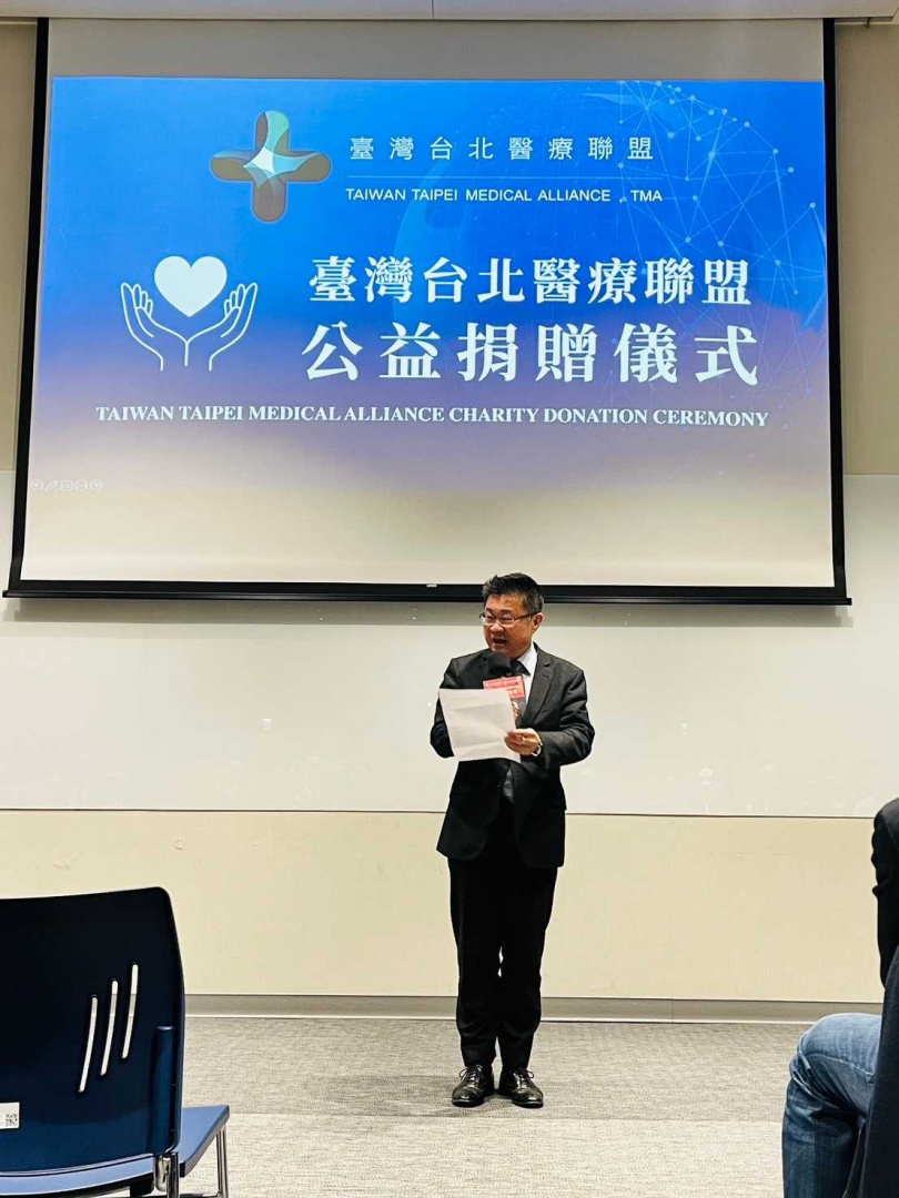 北醫盟理事長趙忠傑博士致詞。(圖片提供／臺灣台北醫盟聯盟)