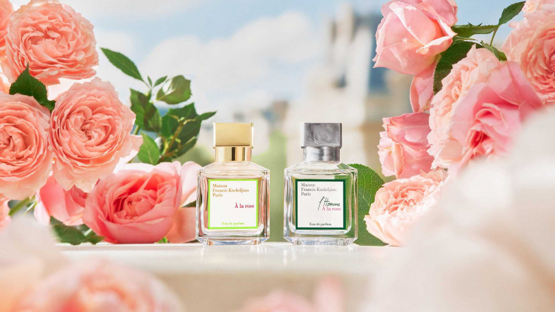 Maison Francis Kurkdjian À la rose 愛戀玫瑰、紳士玫瑰香水。(圖/品牌提供)