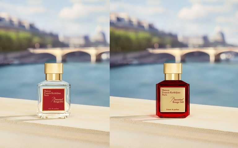 Maison Francis Kurkdjian Baccarat Rouge 540 水晶之燄。左為水晶之燄香精70ml/9,700元;右為水晶之燄香精70ml/14,000元。(圖/品牌提供)