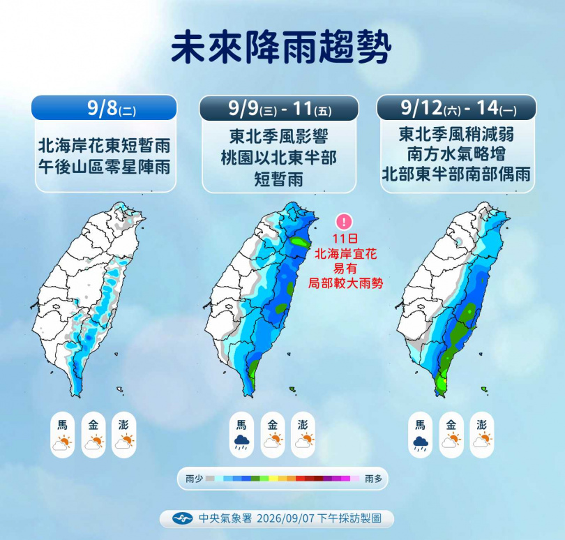 未來降雨趨勢。（圖／氣象署提供）