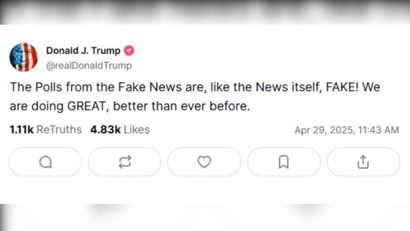 川普發文。（圖／翻攝自 @realDonaldTrump）