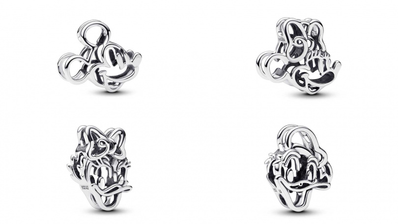 迪士尼米奇造型鏤空串飾／2,080元、迪士尼米妮造型鏤空串飾／2,080元、迪士尼黛西造型鏤空串飾 ／2,080元、迪士尼唐老鴨造型鏤空串飾／2,080元（圖／品牌提供）