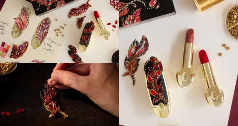 嬌蘭 ROUGE G紅寶之吻高訂唇膏 風華翎羽限量套組／21,300元（圖／品牌提供）