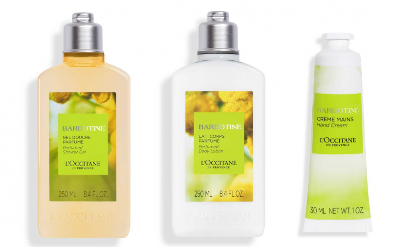 歐舒丹隱世之香鈕扣菊沐浴膠250ml/900元、隱世之香鈕扣菊美體乳250ml/1,360元、隱世之香鈕扣菊護手霜30ml/420元(圖/品牌提供)