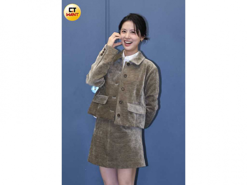 林予晞自豪有著三歲小孩認證的美貌，對紅毯焦點勢在必得。（圖／楊澍攝）