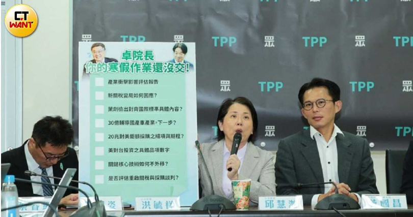 立委邱慧洳(右2)提醒總統該把新台幣20兆巨額採購講清楚。(圖/周志龍攝)