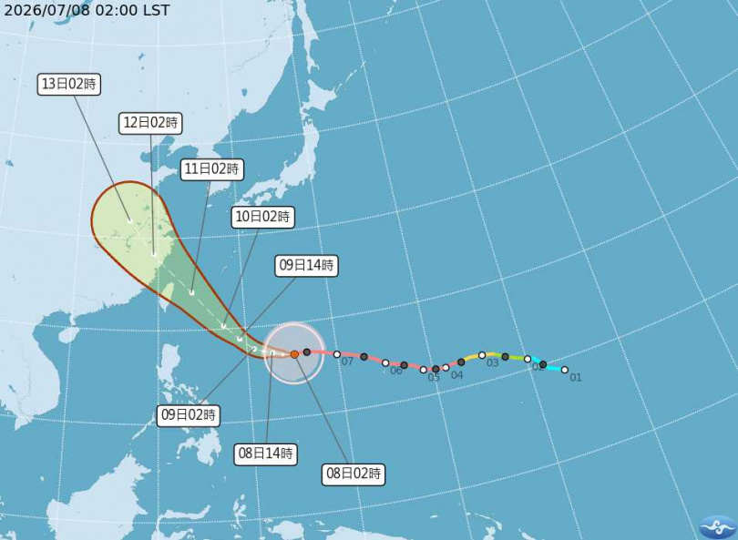 巴威颱風最新路徑圖。(圖/氣象署)