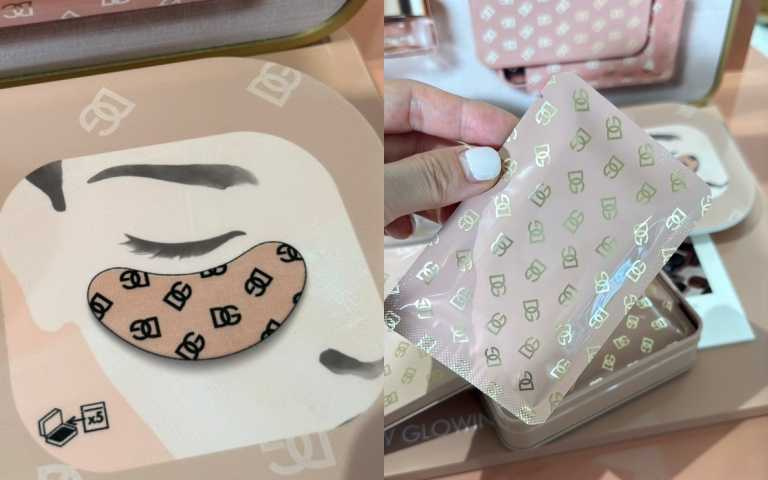 DG超人氣的咖啡因抗眼袋緊緻眼膜一盒5入。（圖／黃筱婷攝）