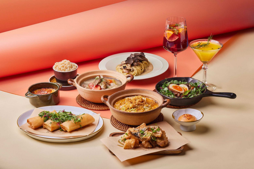 GUBAMI SOCIAL雙人套餐餐點圖，凡點此套餐即贈調酒Sangria兩杯或甜點任選一份。（圖／品牌提供）