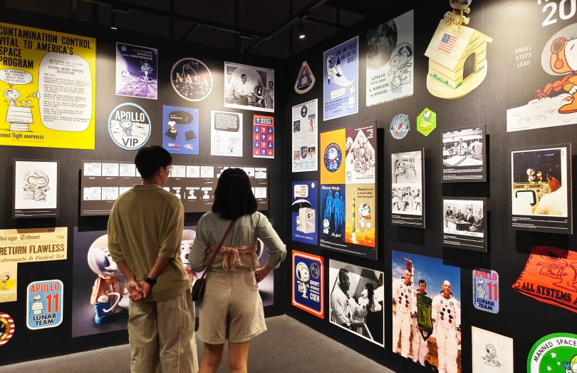 史努比多次被選為NASA太空任務的吉祥物,展中也帶出他與NASA的淵源。(圖/魏妤靜攝)