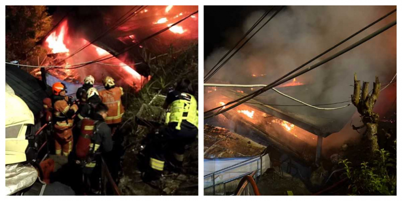 北宜路鐵皮建築突發大火,現場火勢猛烈、濃煙密布,警消緊急灌救中。(圖/報系資料照)