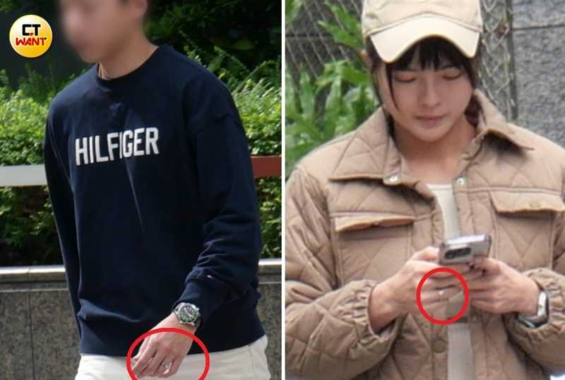 黃沐妍與男友2人手上男左女右戴著同款婚戒。（圖／本刊攝影組）