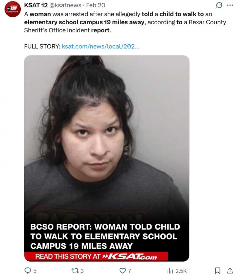 警方表示,女童母親在飲下一整瓶葡萄酒後昏睡,翌日拒絕載送女兒上學,案件目前由相關單位處理中。(圖/翻攝自X,@ksatnews)