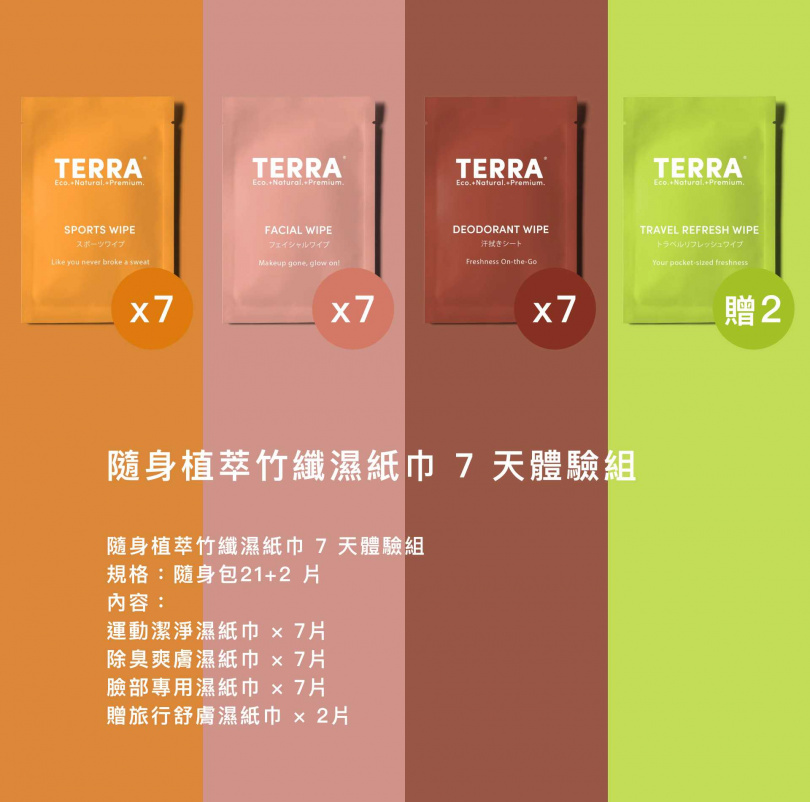 TERRA 7天體驗組-讓你將日常清潔成為你的日常風格。( 圖/TERRA 提供)