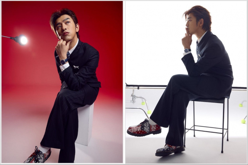 heath 西裝外套（午夜藍 / 45,900元）、寬版西裝長褲（午夜藍 / 22,500元）、經典白色牛津襯衫（15,500元）。（圖／品牌提供）