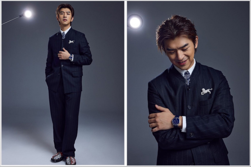 heath 西裝外套（午夜藍 / 45,900元）、寬版西裝長褲（午夜藍 / 22,500元）、經典白色牛津襯衫（15,500元）。（圖／品牌提供）