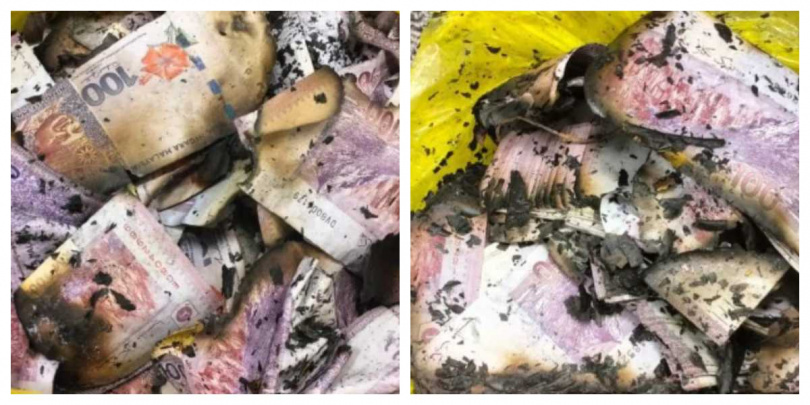 涉案經理浴室焚燒百萬現鈔，企圖銷毀證據仍遭識破。（圖／MACC提供）