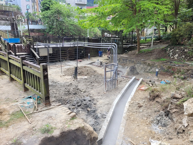 臺南市政府水利局辦理關子嶺溫泉露頭維護工程，確保泉源穩定。（圖片提供/臺南市水利局）