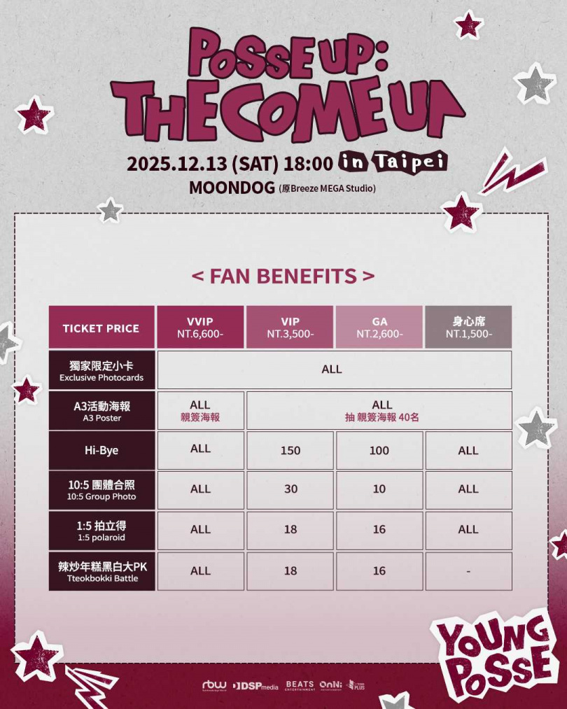 YOUNG POSSE祭出辣炒年糕黑白大PK活動。(圖/歐妮娛樂、DSP、BEATS ENT提供)