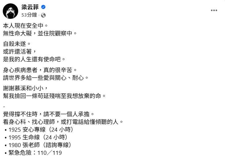 (圖/翻攝臉書/梁云菲)