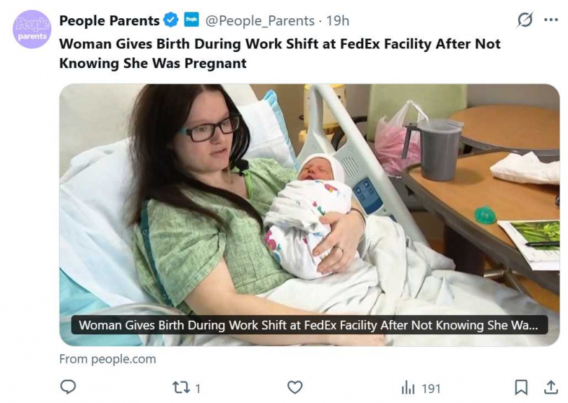 布倫伯格與剛出生的兒子奧尼克斯．金．伊斯特利，目前母子健康穩定。（圖／翻攝自X，@People_Parents）