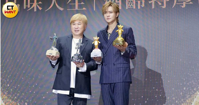 羅志祥（右起）、胡瓜一同出席品牌記者會。（圖／侯世駿攝）