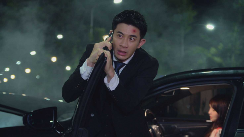 劇中曾子益製造假車禍。(圖/民視)