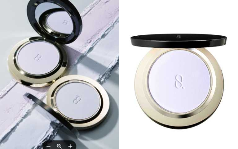 SUQQU 晶采輕霧定妝蜜粉餅(蕊)／2,100元、定妝蜜粉餅盒<附收納袋・蜜粉刷>／1,100元（圖／品牌提供）