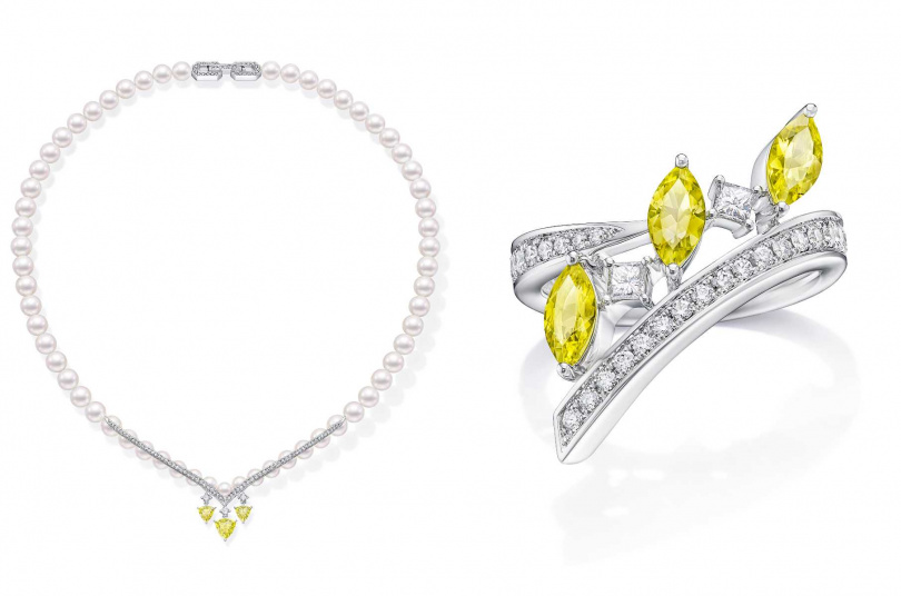 Ritz Paris par TASAKI_Scintillement 項鍊、戒指（圖／品牌提供）