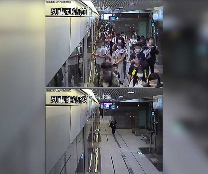 桃園捷運公司表示,照片中人潮眾多,主因是設計為側式月台,旅客候車空間較小。(圖/桃園捷運公司提供)