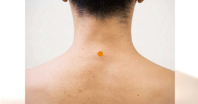 大椎穴位置圖。（圖／王維瀚提供）