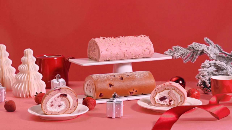 迎接聖誕，繼Threads上爆紅脆皮款生乳捲，亞尼克隆重獻上草莓脆皮巧克力以及戲雪尋莓生乳捲。（圖片提供／亞尼克）