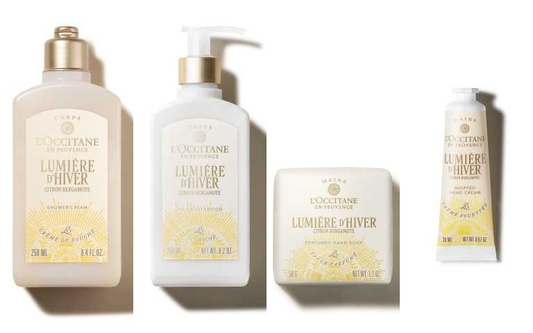 歐舒丹白晝金橙限量系列,左起: 白晝金橙沐浴霜250ml / 900元、白晝金橙保濕身體乳240ml / 1,360元、白晝金橙香氛皂50g / 280元、白晝金橙舒芙護手霜150ml / 1,220元、30ml / 420元(圖/品牌提供)