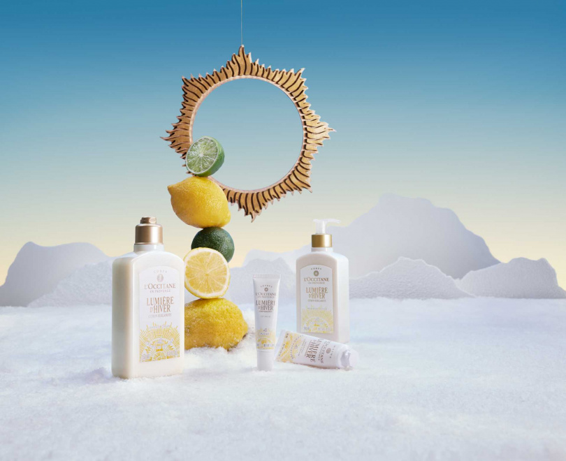 歐舒丹白晝金橙限量系列,單品包括:沐浴霜、身體乳、香氛皂、護手霜和護唇膏!(圖/品牌提供)