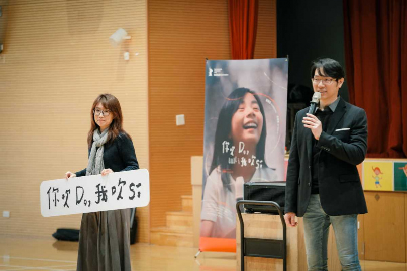 導演莊榮祚分享故事起源是自身國小的故事,逗樂大家。(圖/富邦文教基金會)