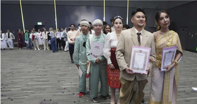 泰國1千對同性伴侶完婚。(圖/達志/美聯社)