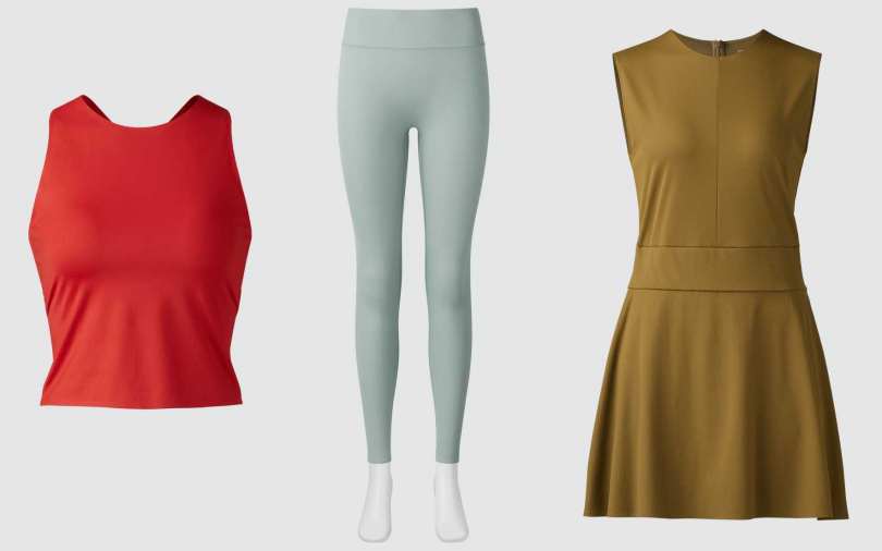 BRATOP運動坦克背心/790元、Active緊身褲/990元、運動連身裙(無袖)/1,290元(圖/品牌提供)