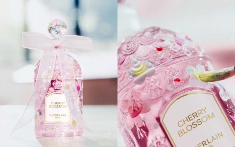 嬌蘭推出由南韓畫家宋泰仁（Taein Song）創作的全新限量編號版櫻花香水，將浪漫風格融入日本傳統，讓蜂印瓶搖身一變成為藝術作品。嬌蘭花冠粉櫻淡香水 淡雪鎏繪蜂印瓶 125ml 瓶裝，隨附 30ml 旅行噴霧瓶乙個／29,500元（圖／品牌提供）