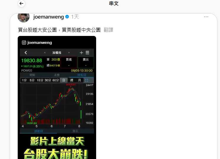 ,Joeman昨(4日)在Threads分享去年8月上傳「平價公園對決奢華公園」影片。(圖/翻攝自Threads)