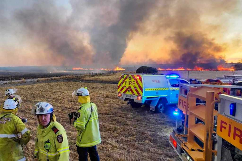 高溫助長火勢，維多利亞州吉利布蘭德鎮面積龐大的農場遭焚毀。（示意圖／達志／美聯社）