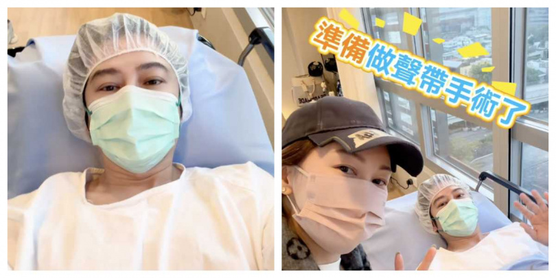 孫耀威進手術室前與妻子陳美詩牽手互相打氣，夫妻情深。