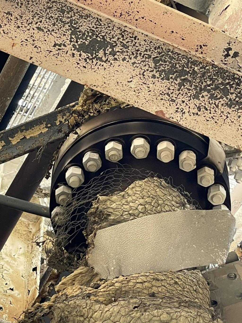 台電調查團隊今（10）日初步判定天然氣洩漏點為新2-2號氣渦輪機天然氣加熱器下游管線「法蘭」，後續將進一步深入檢視法蘭洩漏的具體原因。（圖／台電提供）